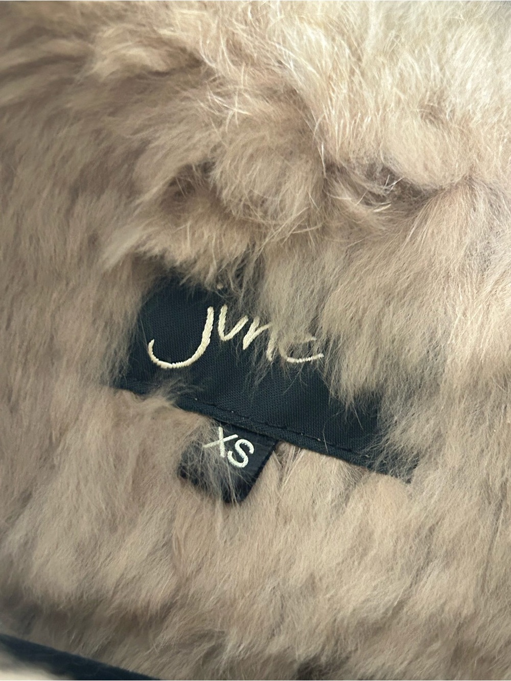 June Real Rabbit  Fur Zip Jacket  XS - Picture 3 of 7
